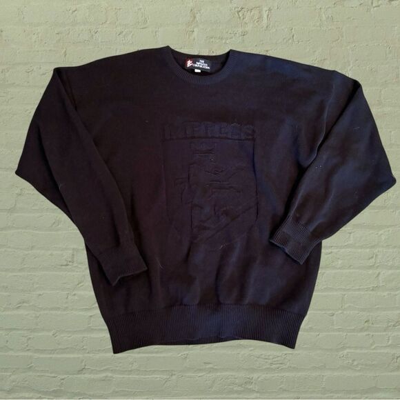 Vintage cotton knit crew neck with impress crest black - Picture 4 of 7